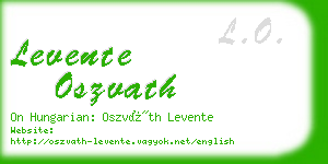 levente oszvath business card